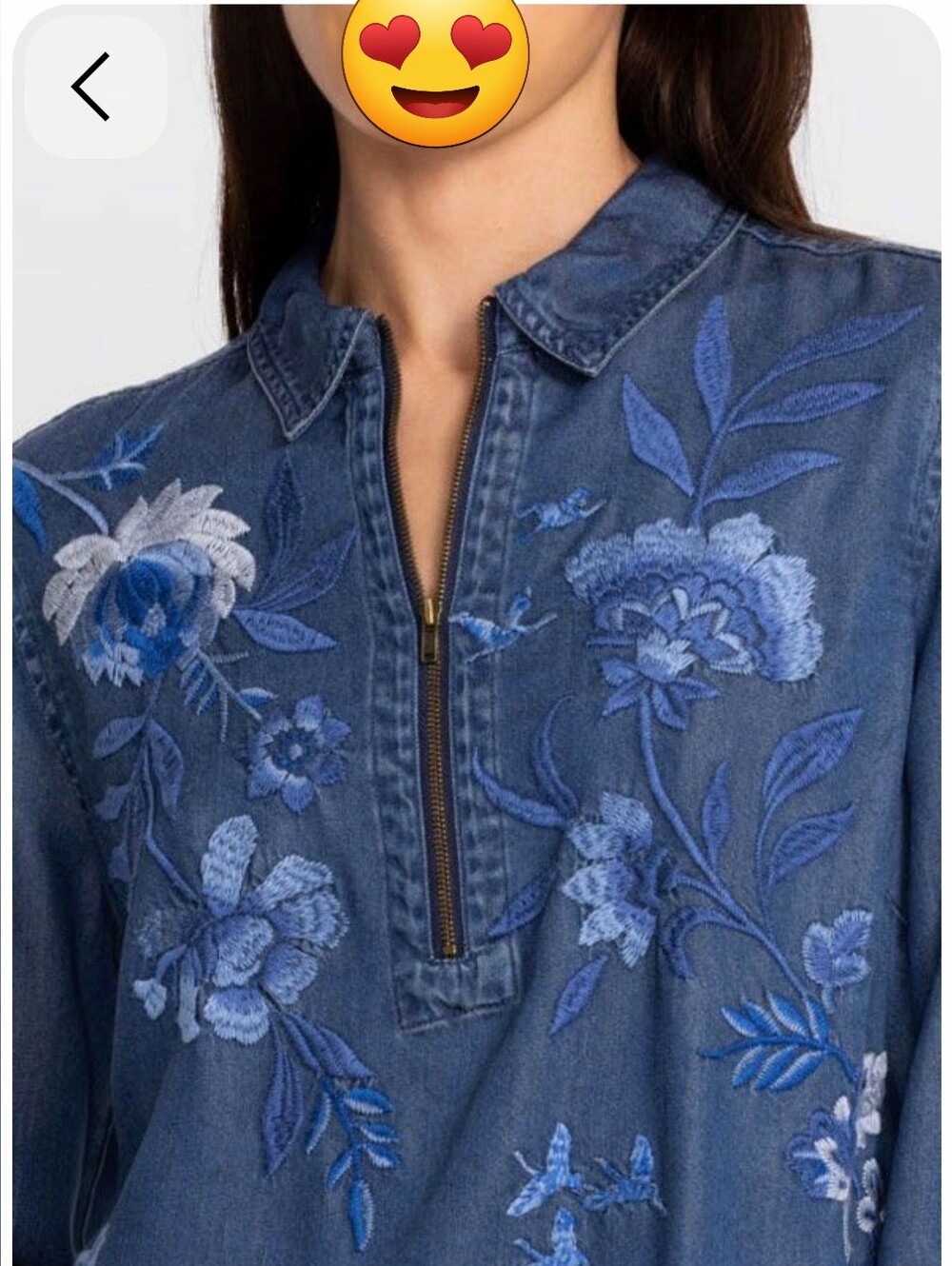 Jazmine Zipup Shirt Tunic by Johnny Was - Picture 5 of 10